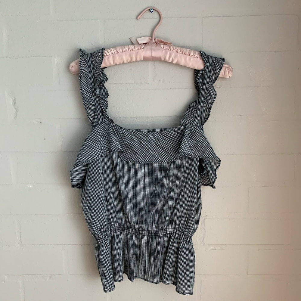 Delicate gingham peplum tank